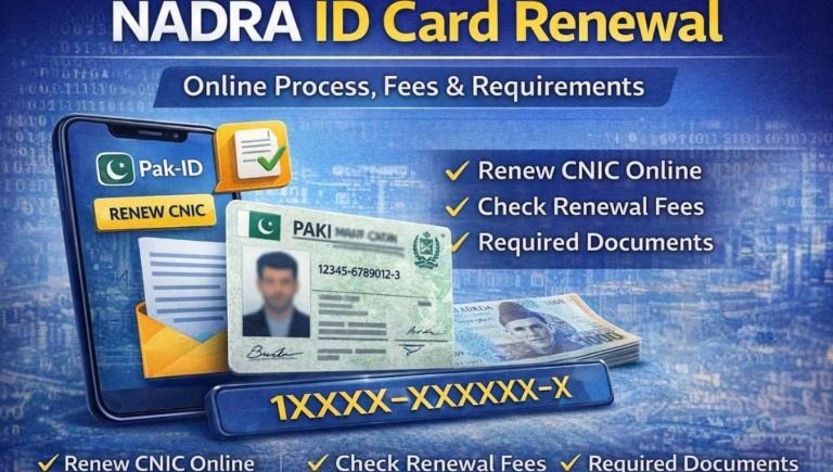 NADRA ID Card Renewal – Online CNIC Process & Fees