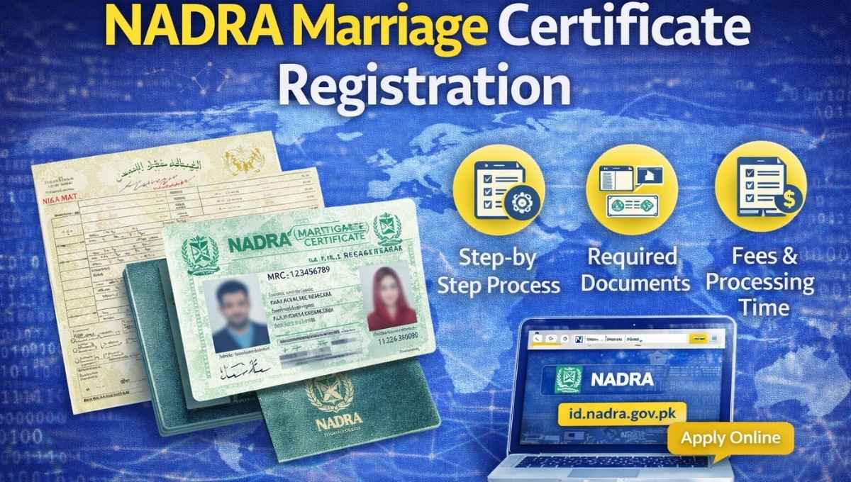 NADRA marriage certificate registration process in Pakistan with required documents and online application steps